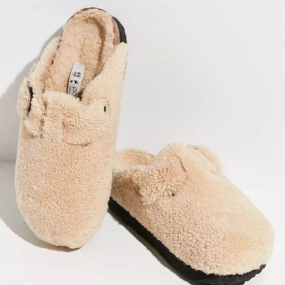 Birkenstock Papillio Slippers Shearling Teddy big buckle NEW - Picture 1 of 7